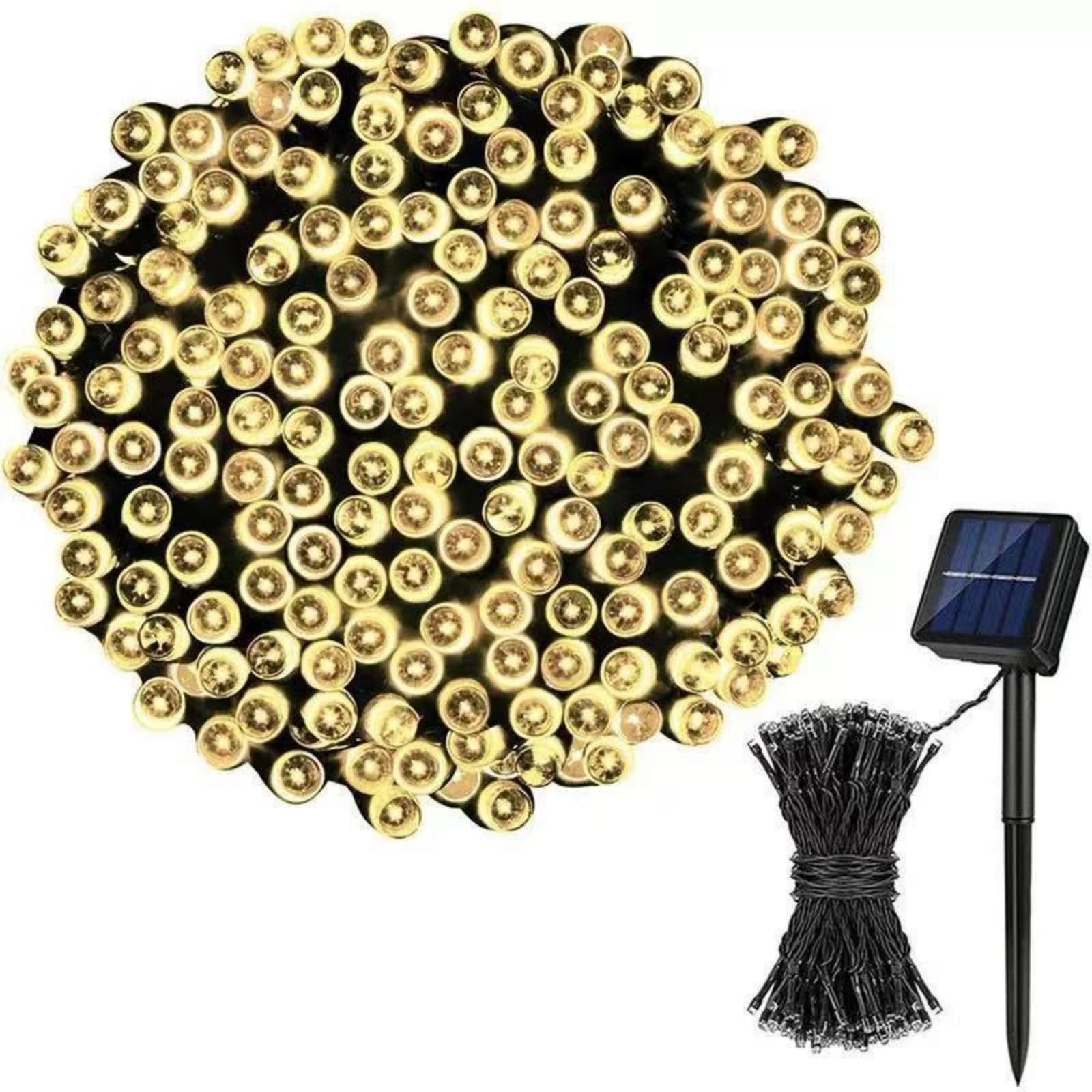 Mateju Solar String Lights Outdoor Garden 5/6.5/7/12/22/32m, Outdoor Fairy Lights Solar Powered IP65 Waterproof Led String Lights for Indoor Bedroom, Patio, Yard, Party, Wedding (Warm White,12m)