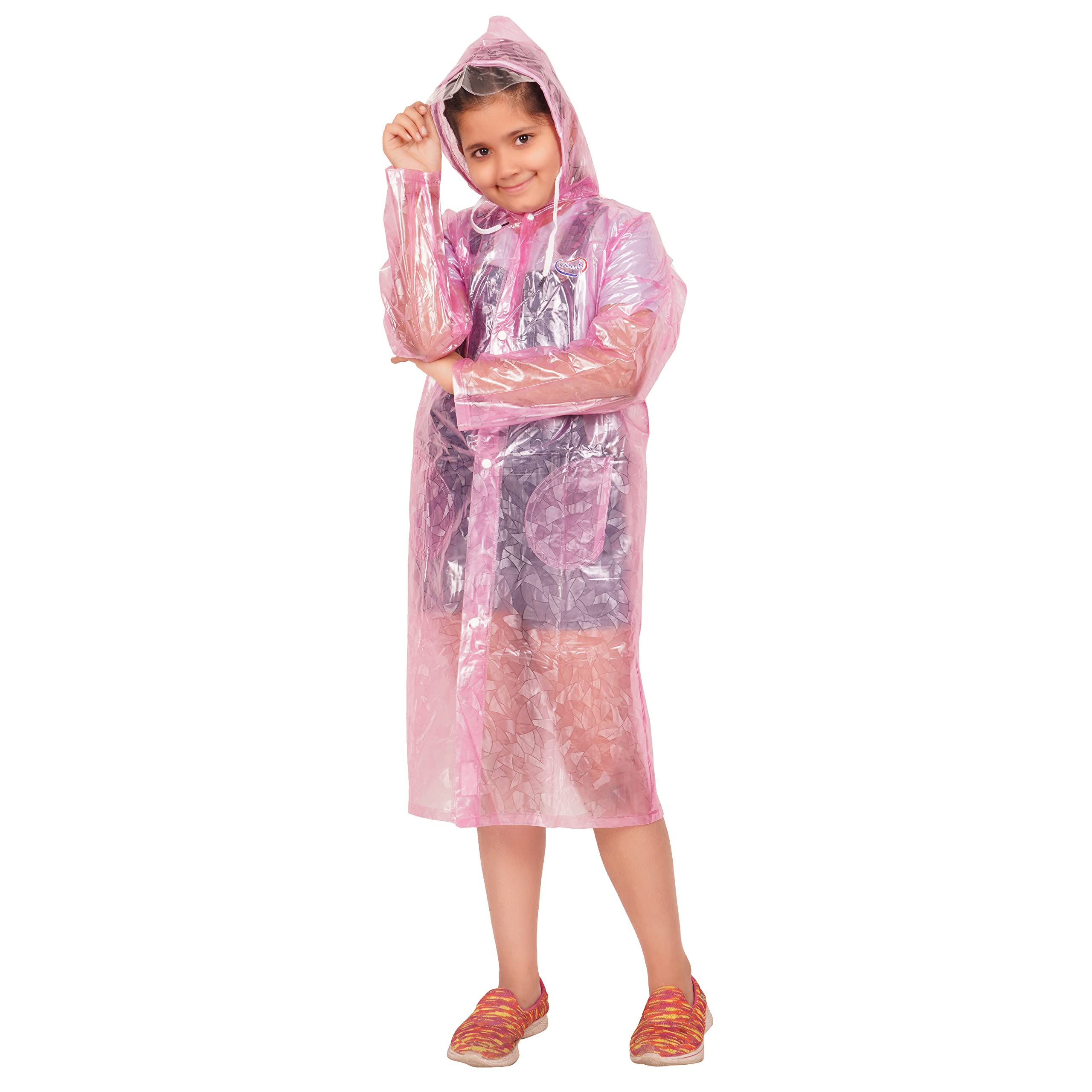 KETKAR Boys & Girls Polyester Raincoat Long Coat For School Cool New Print_Pack Of 01(Pink,3-4 Years) 3