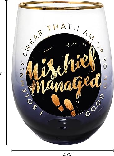 Miniatura 2 de Spoontiques Vaso de vino acrílico de Harry Potter - Copa de vino acrílica sin tallo - 16 oz - 5 58 pulgadas de alto - Mischief Managed