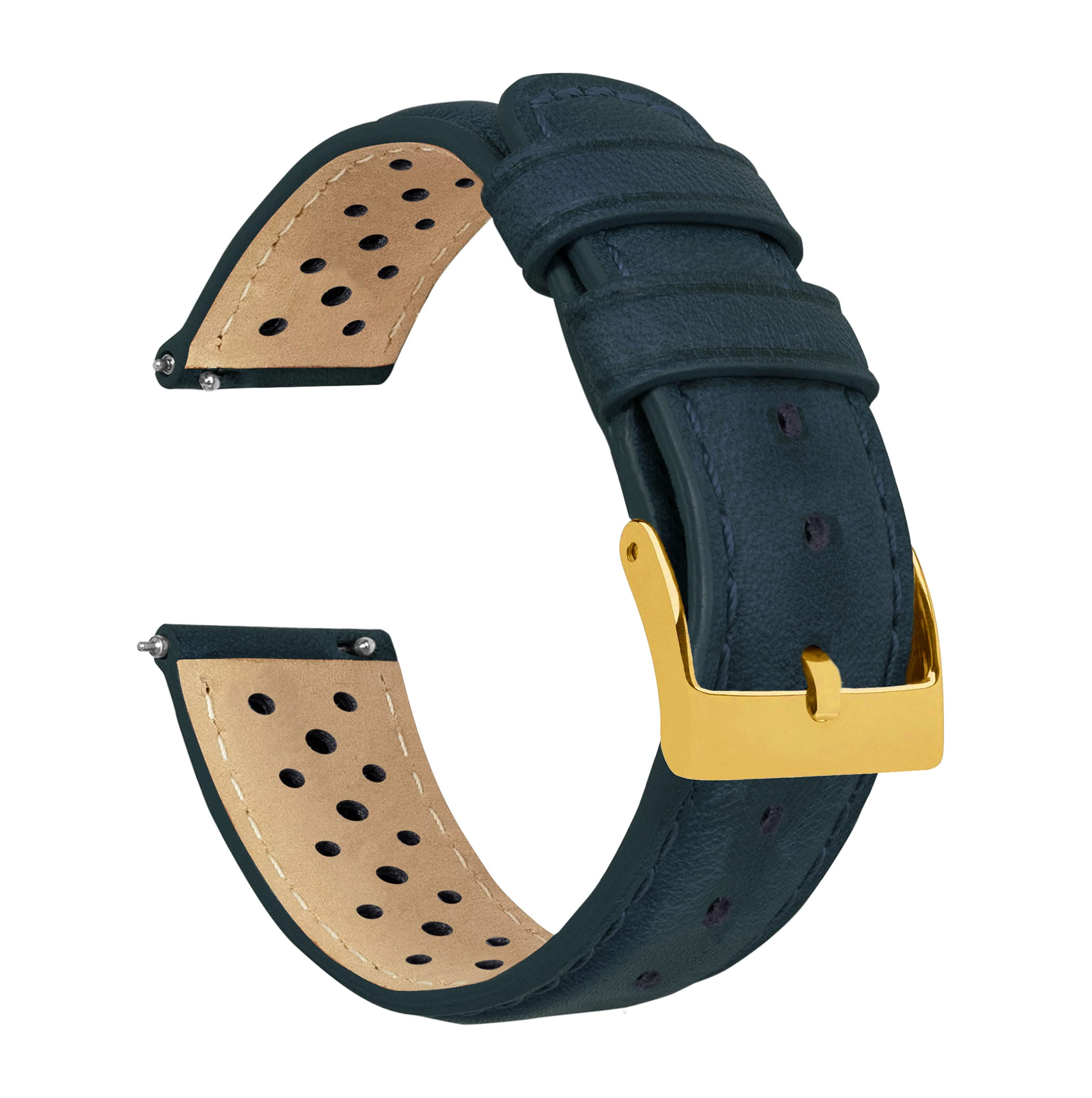 Barton Racing &amp; Rally Horween Leather Straps with Integrated Quick Release Spring Bars - Watch Bands