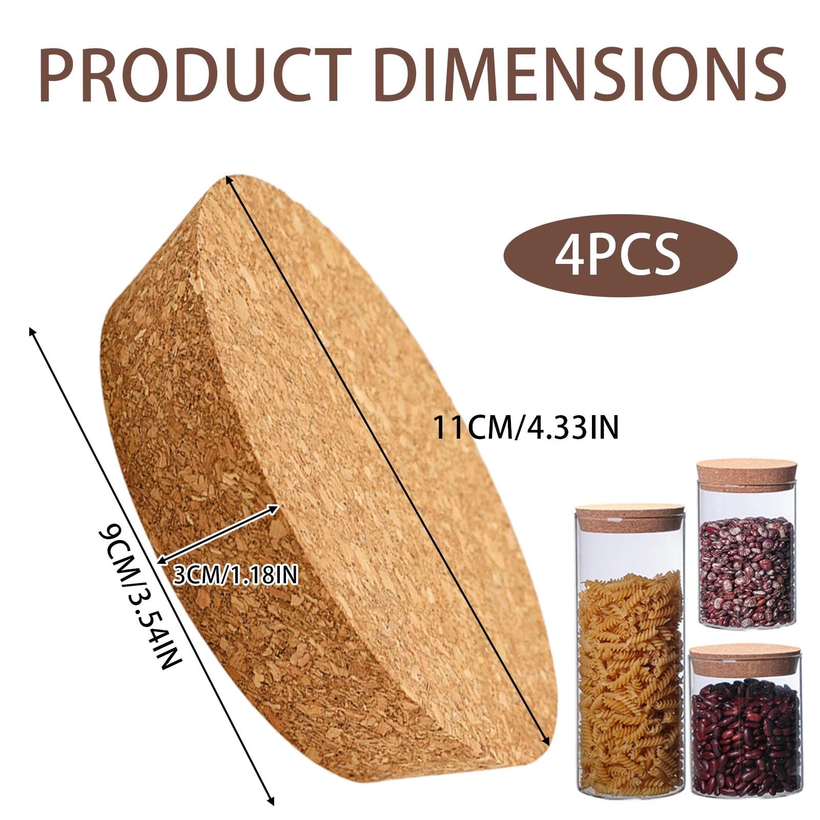 4 unidades Tapones de Corcho Cónicos Corchos para Botellas 90~110mm Grandes Tapones Corcho 30 mm de Grosor Tapas de dorcho de Madera para Tarros Botella de Vino, Garrafas, Cerámica