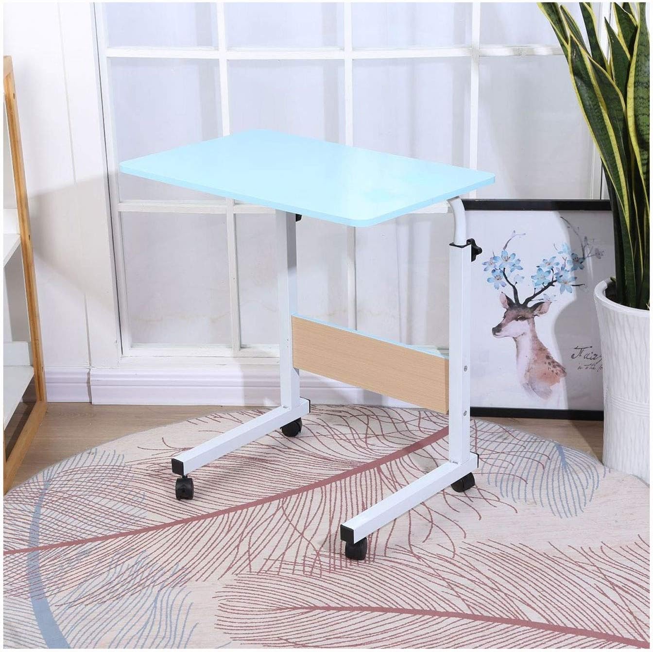ACD Overbed Table with Wheels Laptop Desk Adjustable