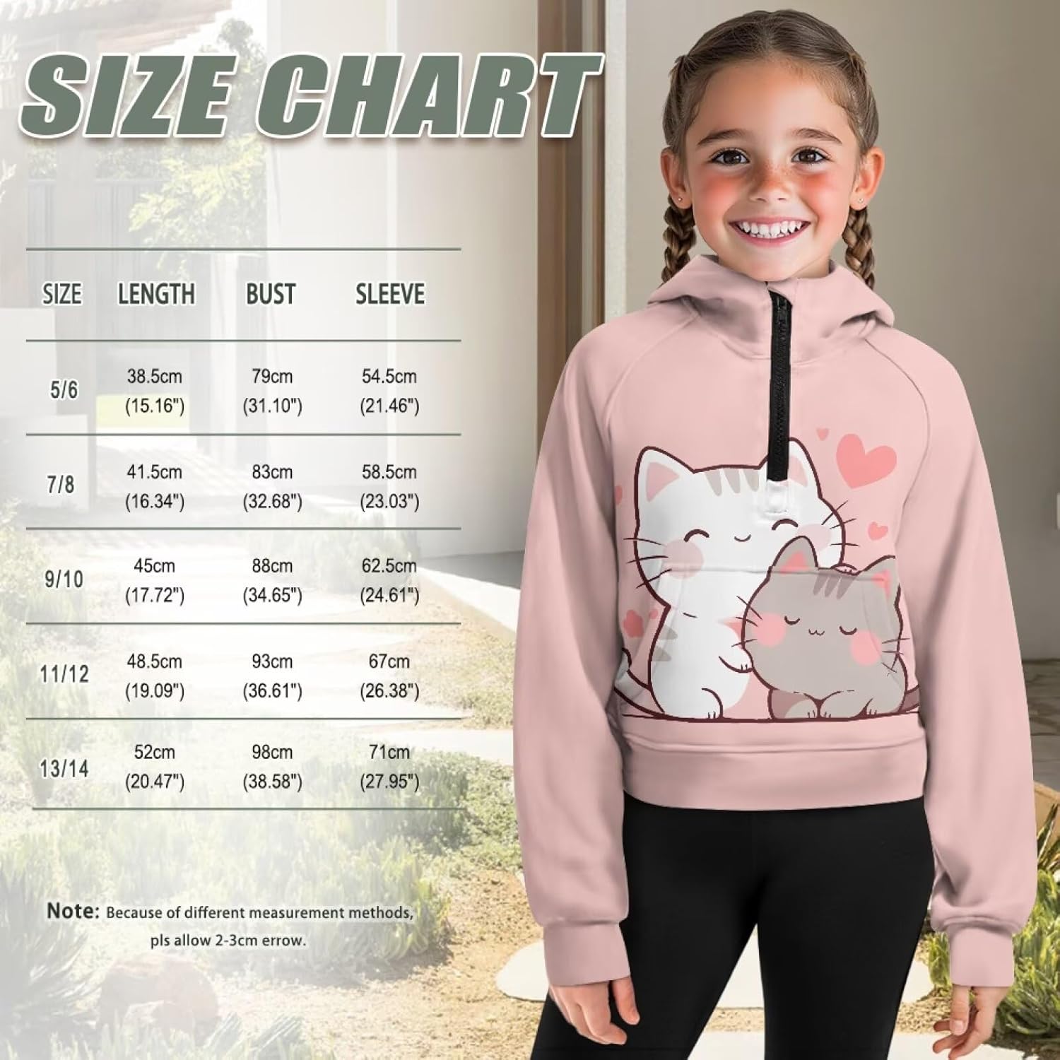 Kids Girls Hoodies Half Zip Up Sweatshirts Long Sleeve Pullover Hooded Tops School Party Outfits with Pockets