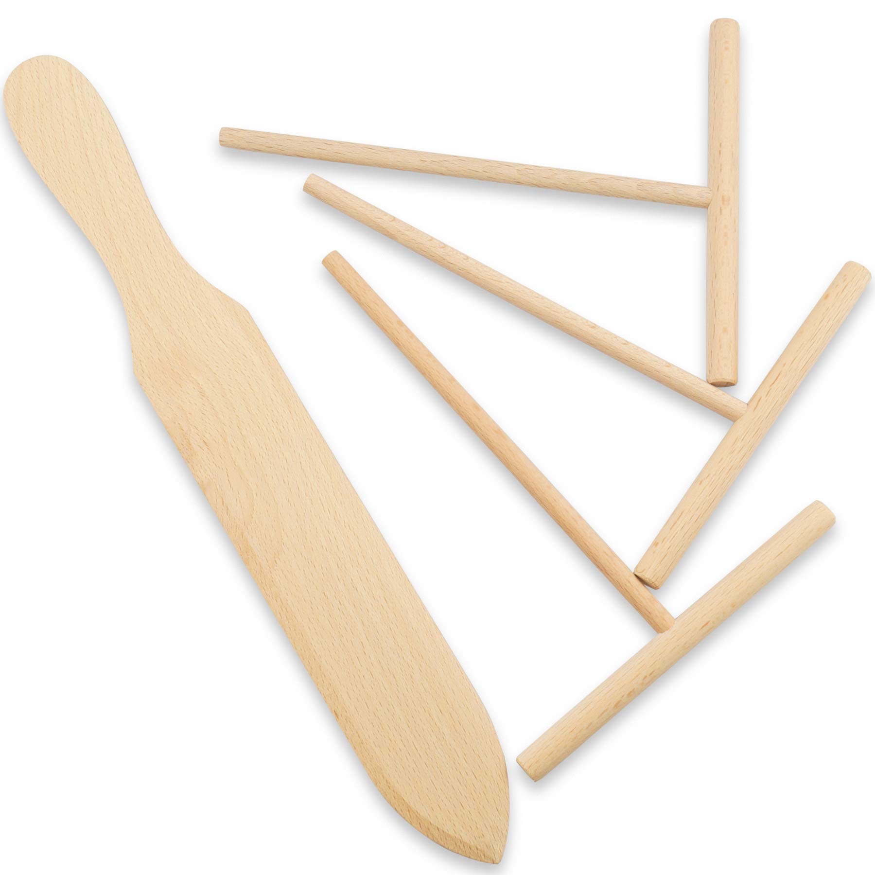 Prowithlin Crepe Spreader, Crepe Maker Made of 100% Natural Beech Wood, 12"