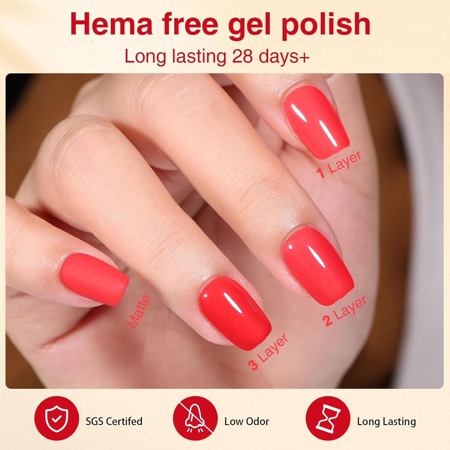 Gel Polish Set of 6 Colors 12ml with Red Orange Brown, Gel Polish Kit for Salon DIY at Home, Soak Off LED UV Gel Nail Polish, Gifts for Women Girls