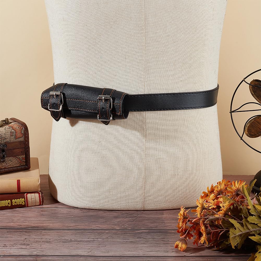 GORGECRAFT Medieval Leather Sword Dagger Frog Adjustable Shoulder Sword Holder Sheath Belt Rapier Scabbard Knight Renaissance Holster PU Leather Carry Case for Halloween Men Women Warrior Pirate - Image 4