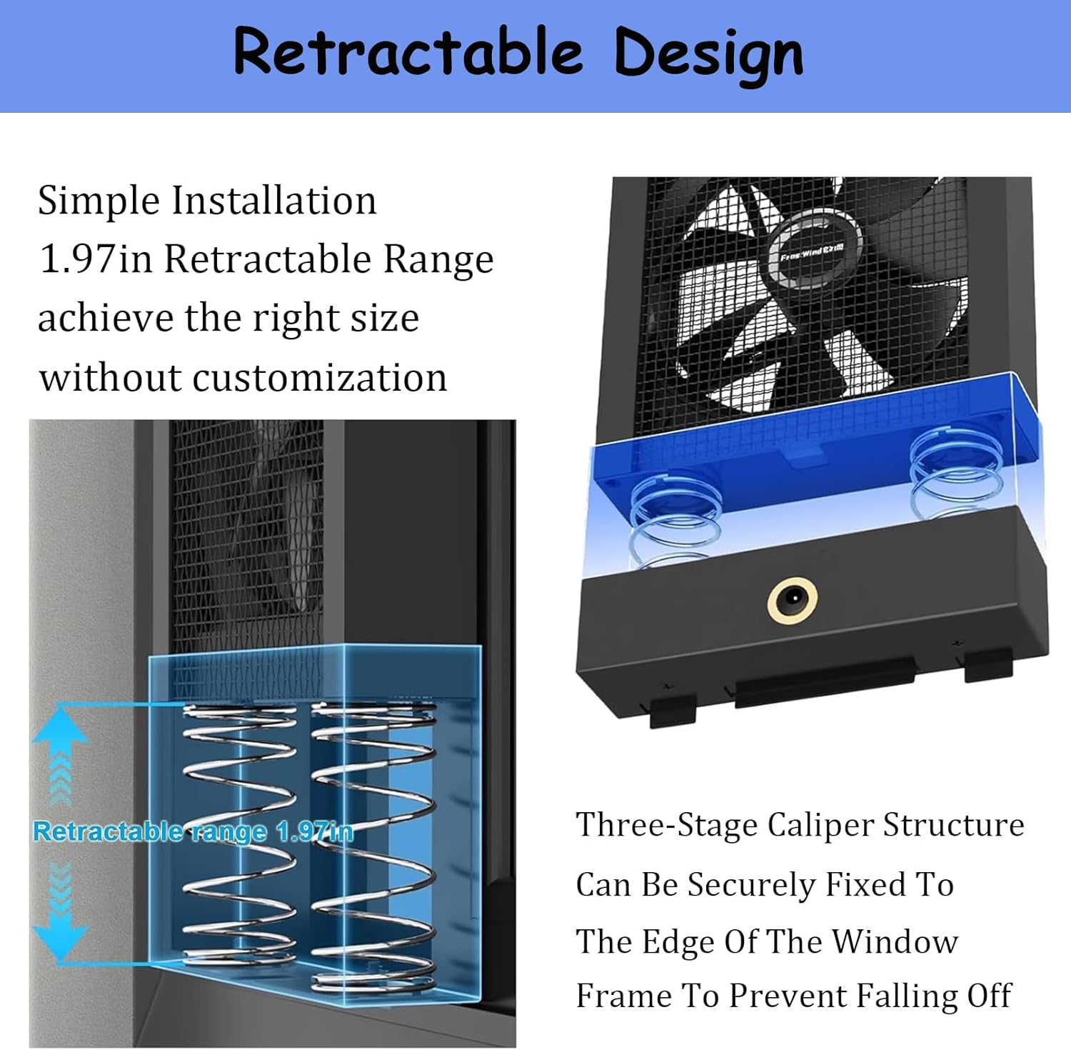 Vertical Window Fan, Twin Window Fan with Reversible Airflow, Retractable Exhaust Fan 5CM Adjustable, Tool-Free No Drill Installation, for Bedroom Kitchen Attic Garage(13.78-15.75)