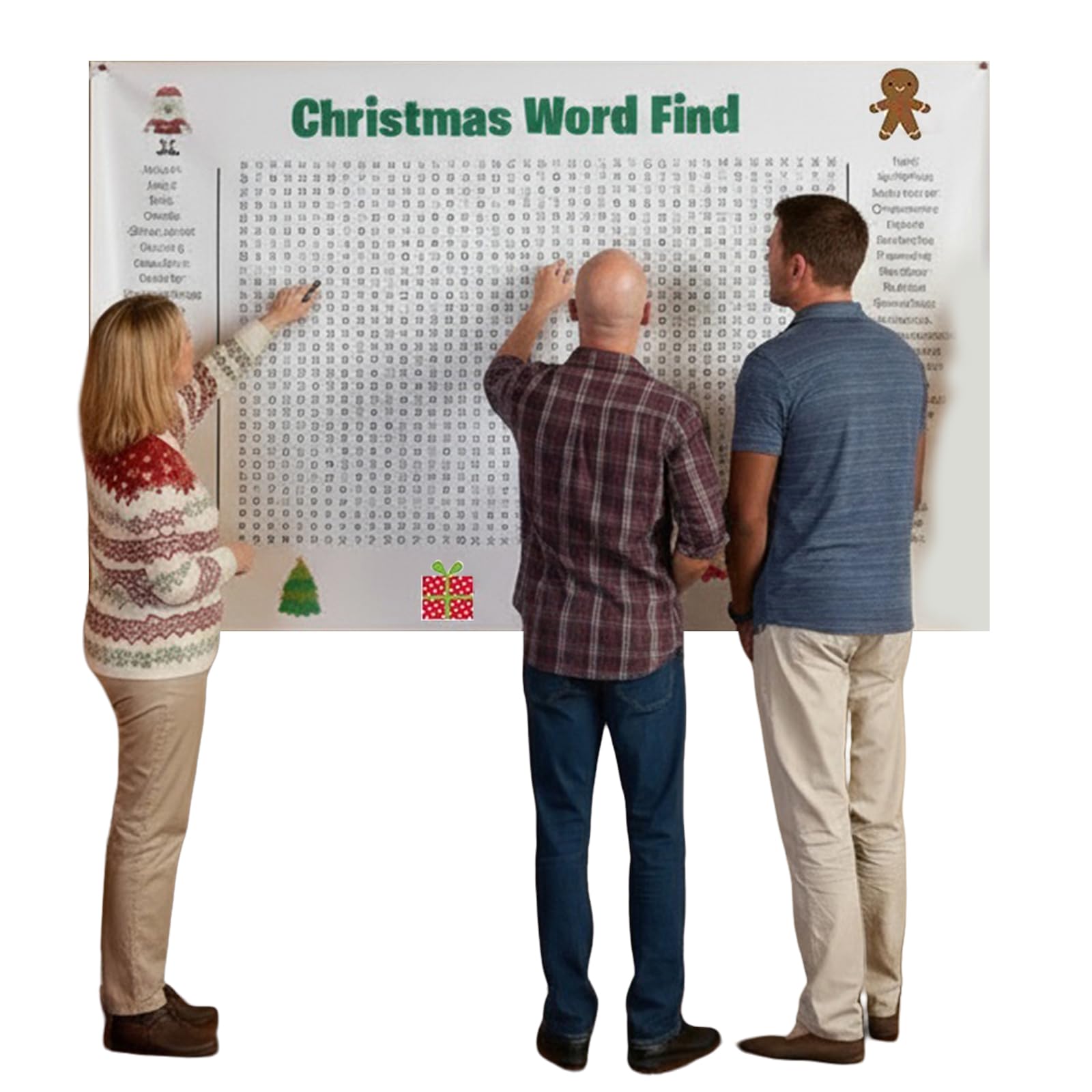 KOBONA Thanksgiving Word Search Poster: Giant Holiday Crossword Puzzle Wall Sticker for Thanksgiving and Christmas, Larger-Than-Life Christmas Words Search Puzzle Posters for Families
