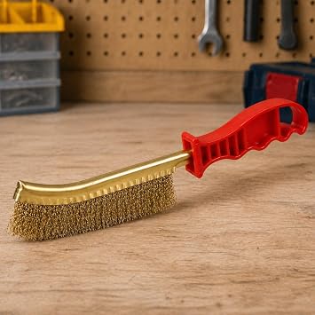Orret Home Plastik Saplı Tel Fırça Pas Temizleme Fırçası Izgara Temizleme Fırçası Tost Makinesi Temizleme Fırçası Yağ Kir Pas Kazıma Çelik Tel Fırça 24 cm Dayanıklı (ASORTİ RENK)
