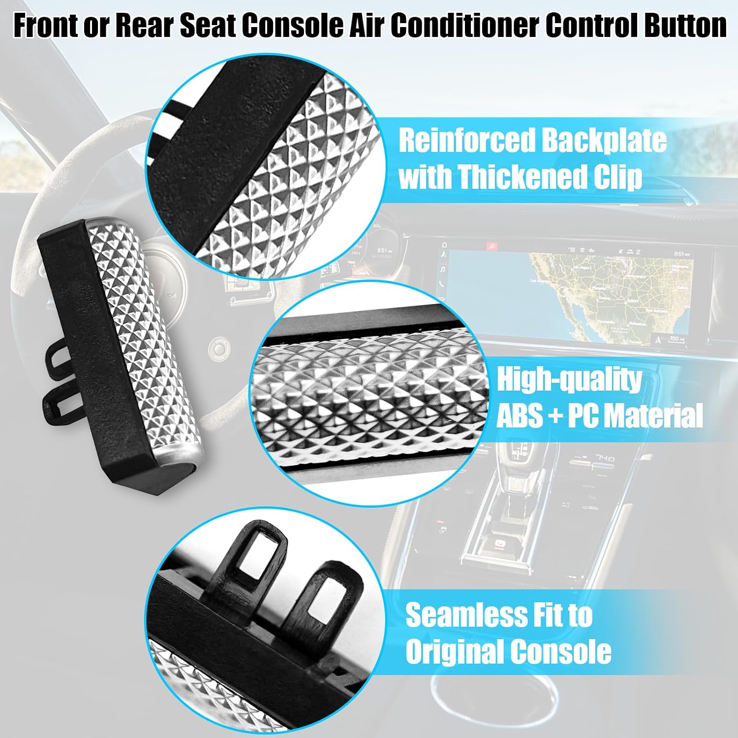 Jaronx Compatible with Porsche Panamera Climate AC Button (971) 2018-2023, Front and Rear Seat Console Air Conditioner Temperature Fan Switch Control A/C Button Compatible with Panamera 971919709CG