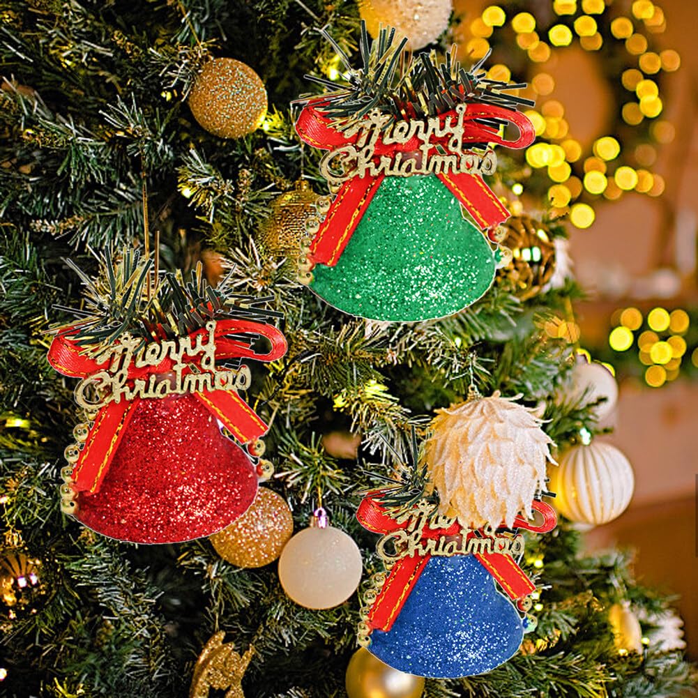 100 Clochettes De Noël Multicolores – 1x1 Cm, En Fer Plaqué, Pour Décorations DIY, Arbre, Cadeaux