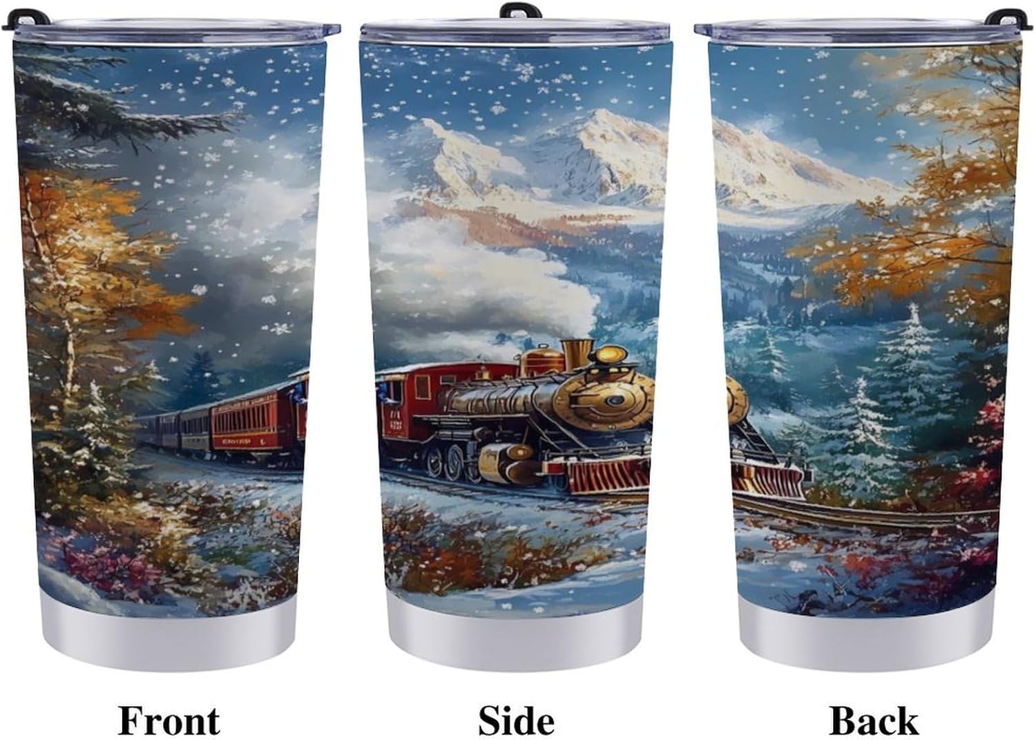 Steam Train Old Engine Travel Coffee Mug Stainless Steel Insulated Tumbler Water Bottle Tea Cup for Home Office