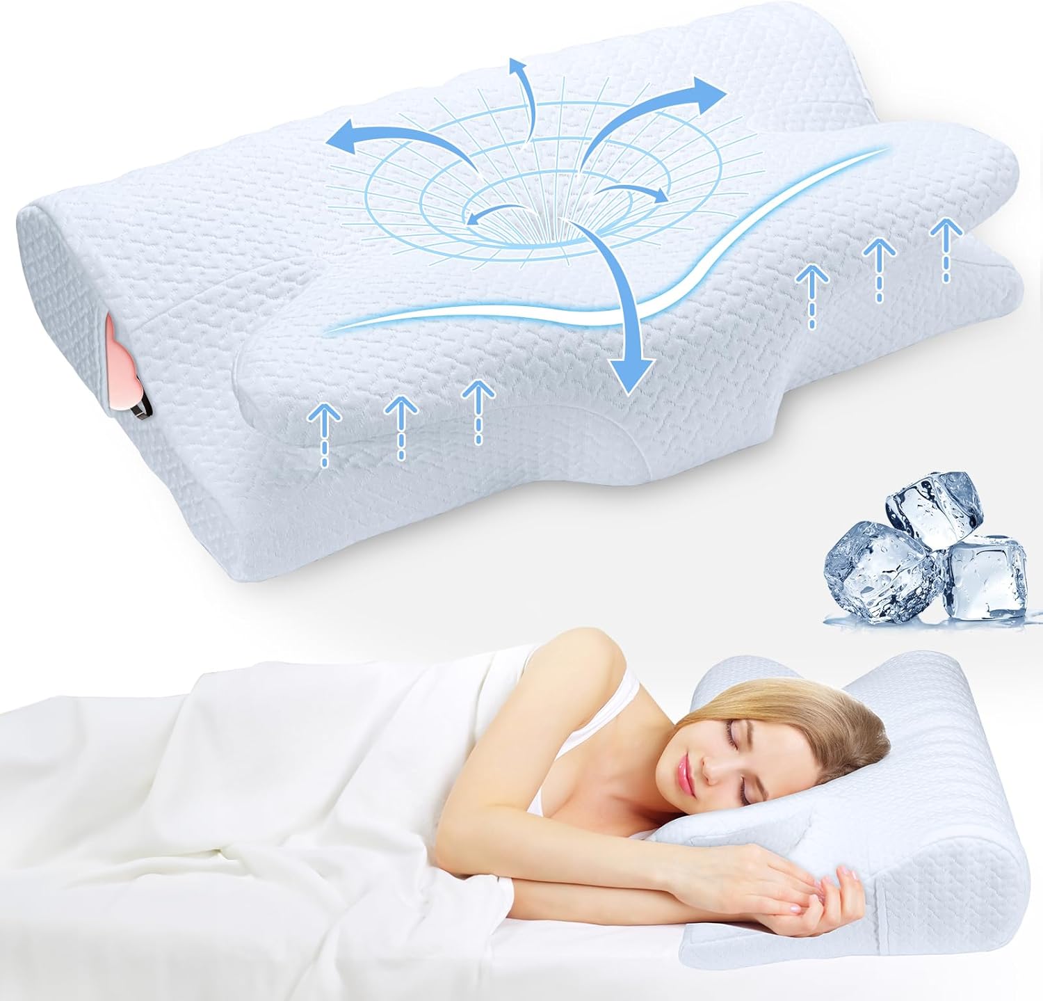 Neck Pillow, Neck & Cervical Pillows for Neck Support, Adjustable Cervical Neck Pillow for Sleeping, Memory Foam Side Sleeper Cervical Pillow for Bed