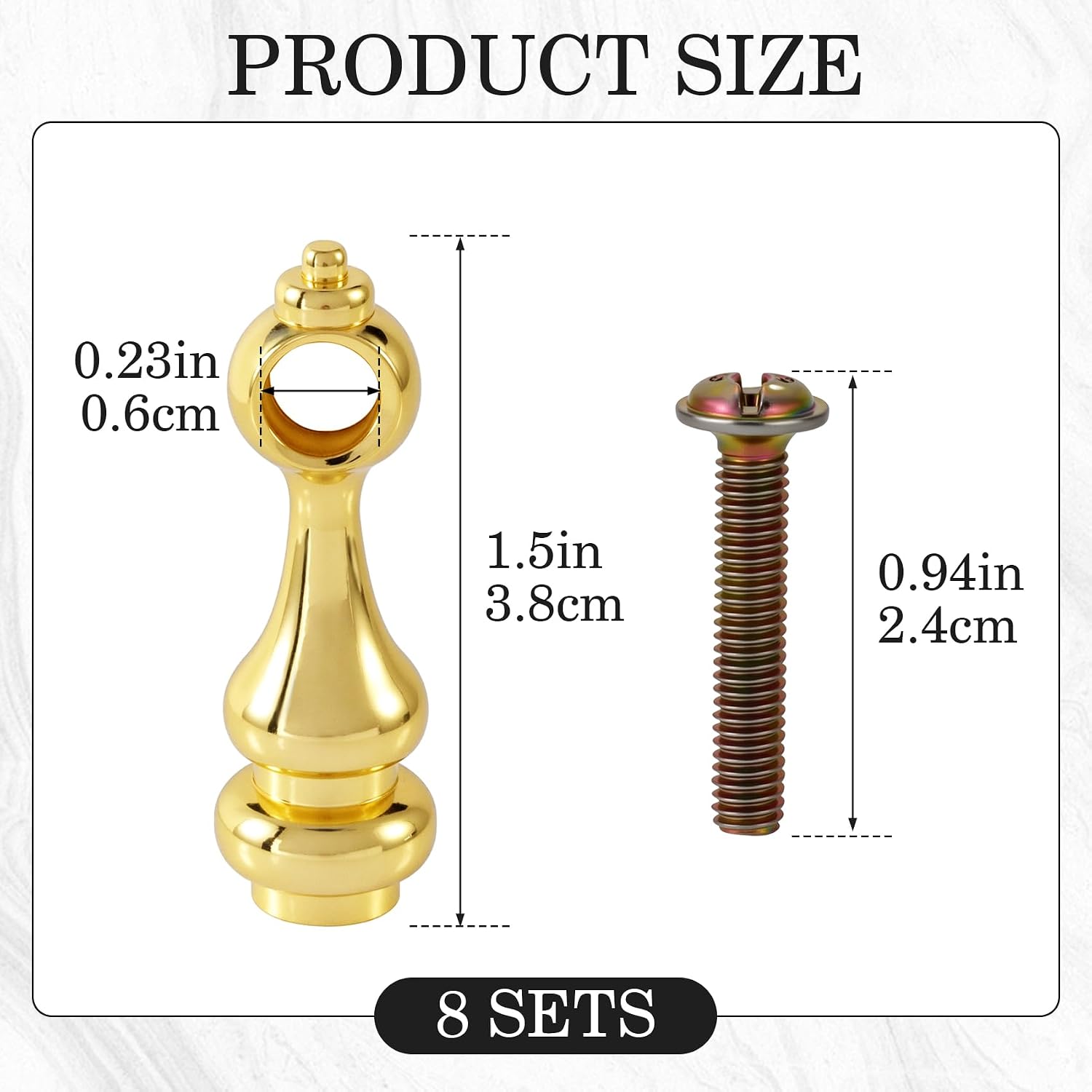 8 Pack Metal Shelf Rail Connectors, Gold