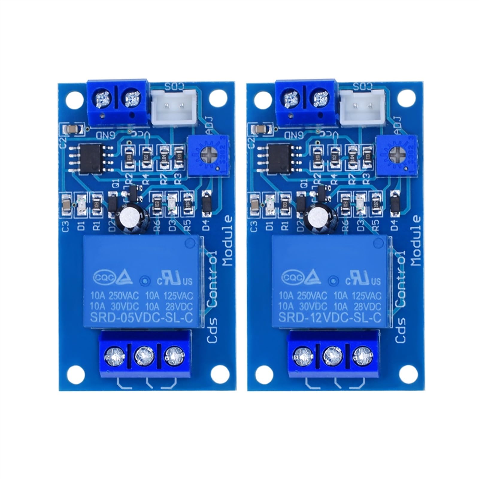 Hyujnafzr 12V Detection Sensor 10A Brightness Automatic Control Module Xh-M131 5V Light Control Switch Photoresistor Relay Module