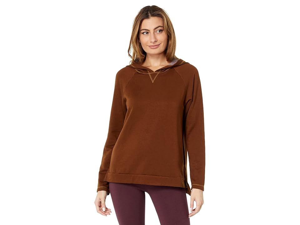 Hard Tail Slouchy Long Sleeve Hoodie (Cognac) Women's Sweatshirt