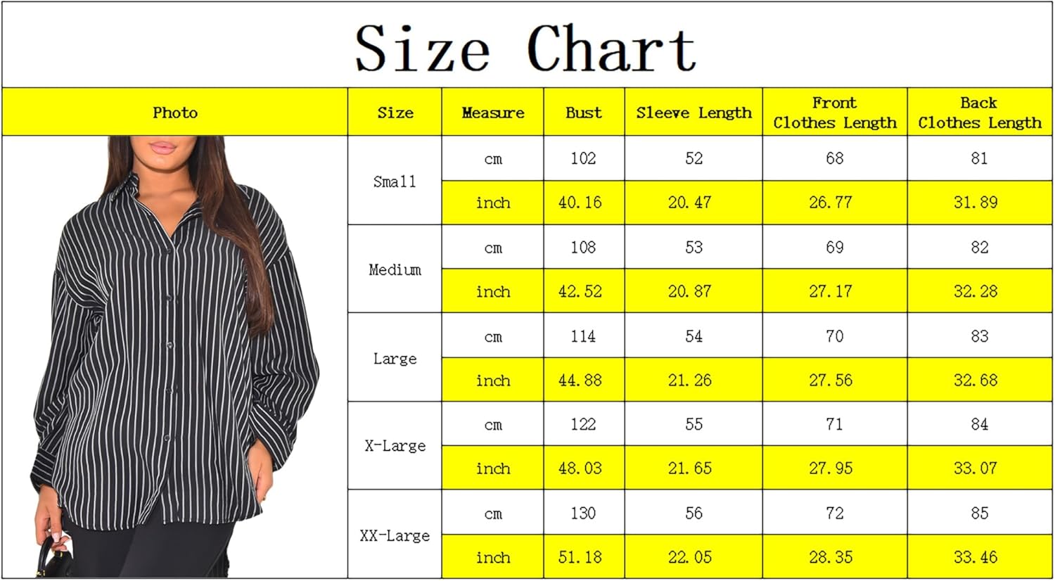 Women's Button Down Shirts Striped Dress Shirt Long Sleeve Collared Casual Blouses Tops - Image 4