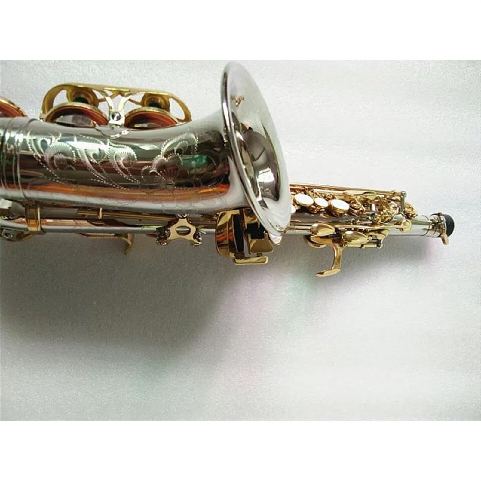 Saksofon Bend saksofon sopranowy Bb srebrzony nikiel mosiądz instrument muzyczny z ustnikiem i etui (Color : Ordinary bag)