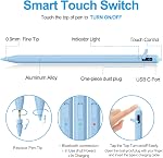 Stylus stylo pour iPad 2018-2025 avec Palm Rejet, Crayon Apple pour Pad11th/10th/9th/8th/7th/6th Gen, iPad Pro 11/12.9 pouce, Nouveau iPad Air 2025 11 et 13 pouces(M3/2) /5th/4th/3th Gen, iPad mini 6th/5th