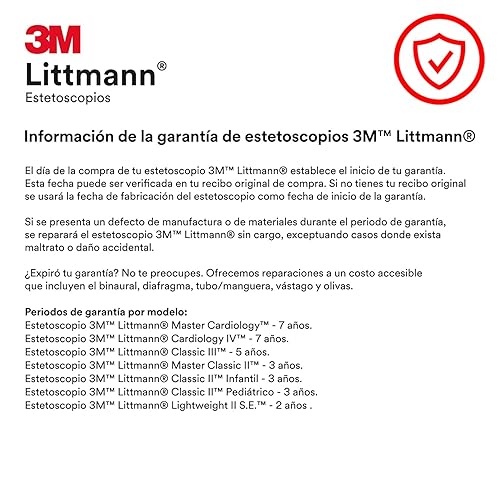 Miniatura 27 de 3M Littmann Cardiology IV - Estetoscopio de diagnóstico 6190, más de 2 veces más fuerte, pesa menos, pieza torácica y tallo de acero inoxidable
