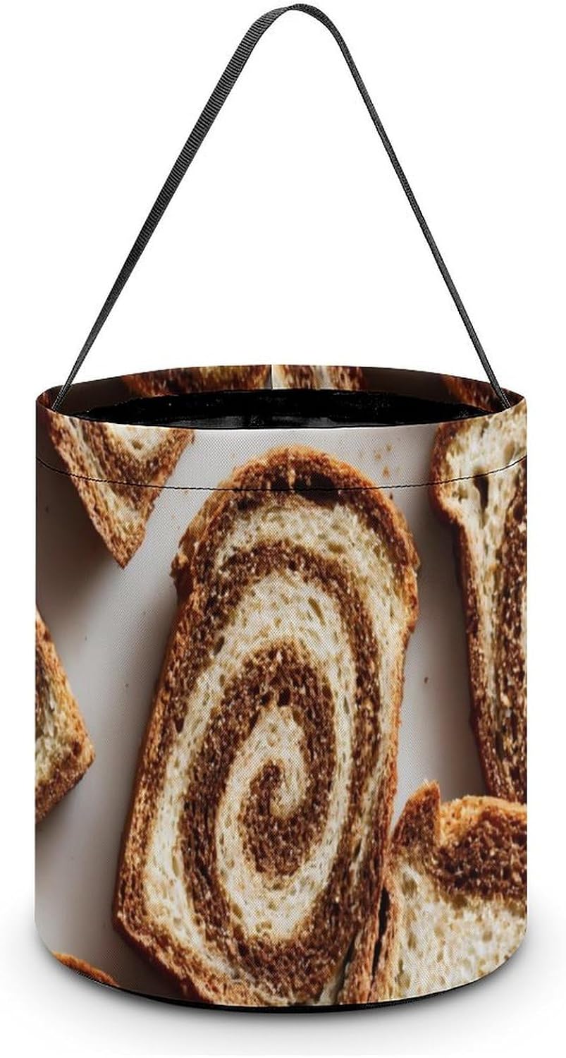 Marbled Rye Bread Halloween Basket Candy Tote Bag Easter Bucket