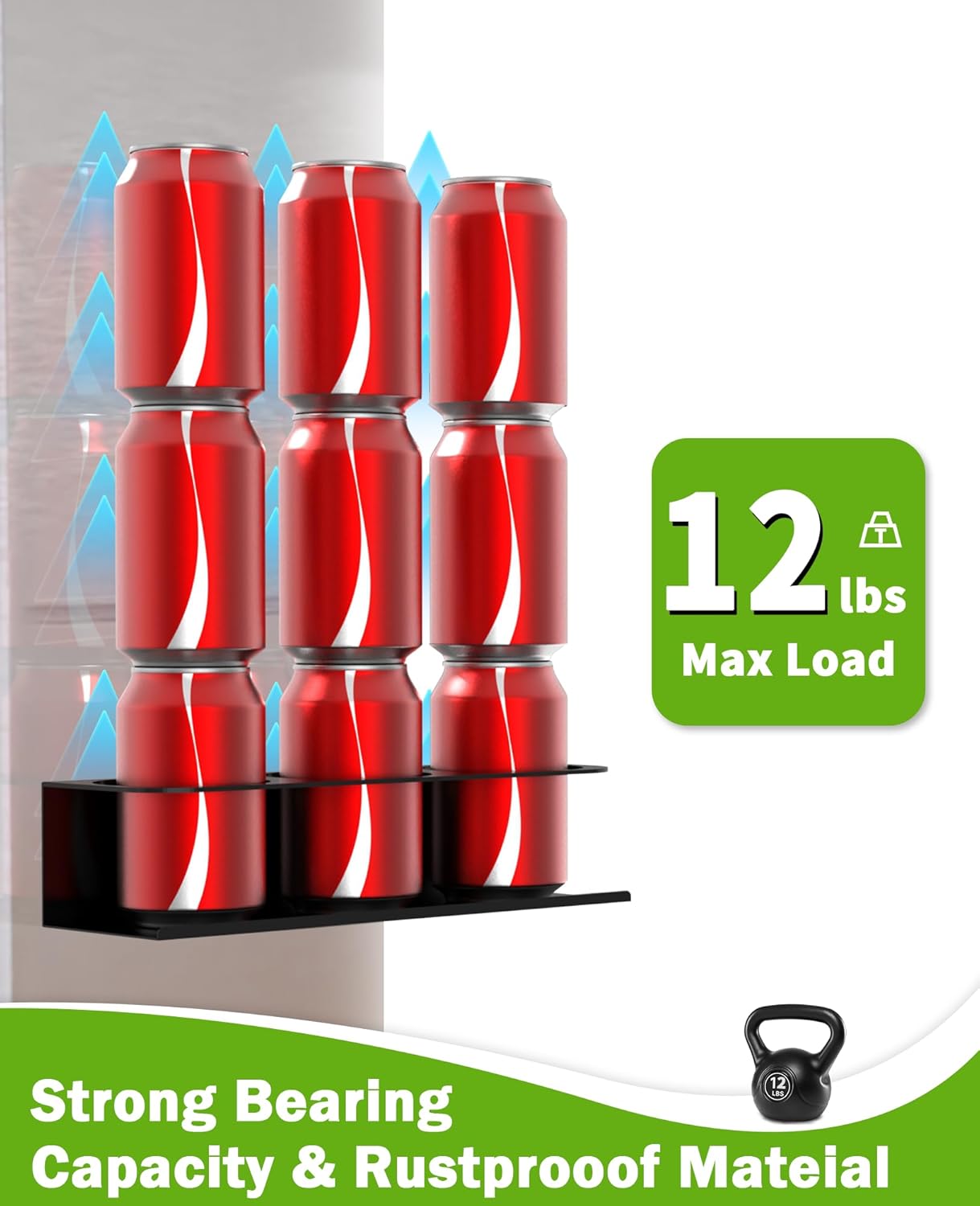 Magnetic Cup Holder for Fridge, Water Bottle Organizer, Magnetic Stanley Cup Organizer with 2 Holders & 1 Lid Rack, Tumbler Organizer Fits 20/30/40 oz Stanley Cups, Storage Rack for Kitchen Fridge - Image 4