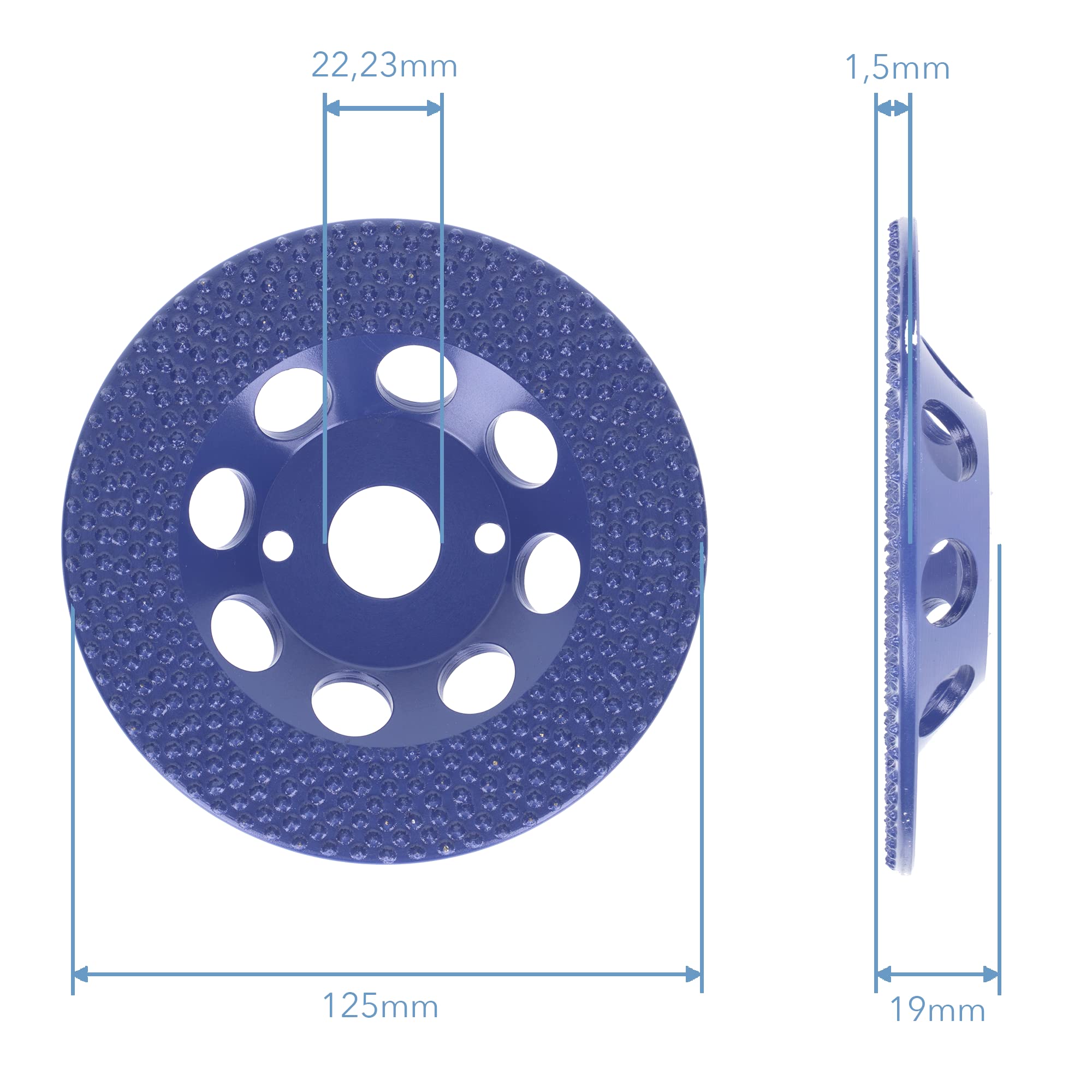 PRODIAMANT Premium Mola Abrasiva Diamantata SuperFinish 125 Mm – Disco A Tazza Universale Per Calcestruzzo E Pietra