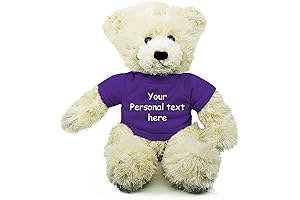 Plushland Raven Cream Collection Customizable Teddy Bear - Purple