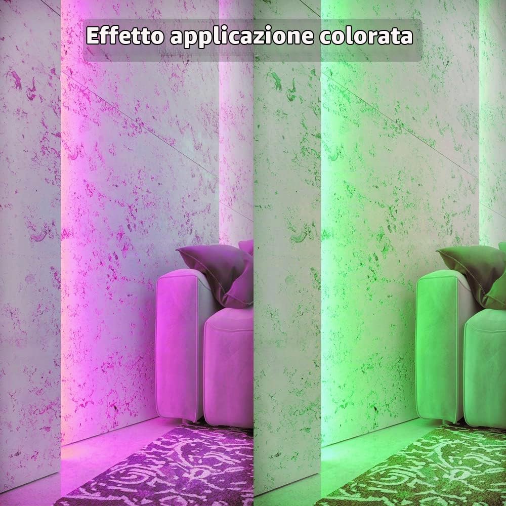 Striscia LED COB RGB WIFI set 5m 24V COB dimmerabile, Strisce LED COB con controller e alimentatore, 576LED/m IP20, controllabile tramite APP per la decorazione di interni di cucina camera da letto