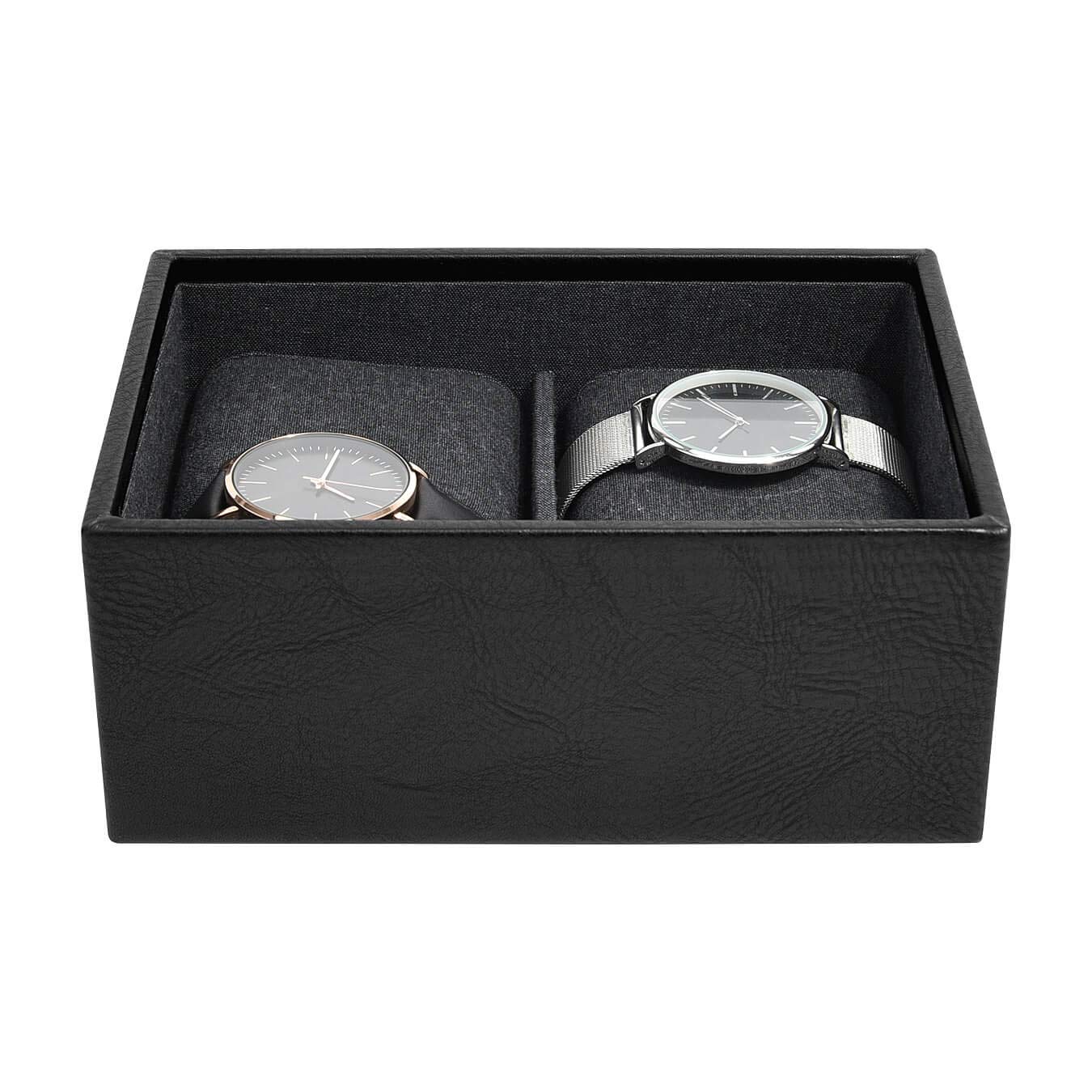 Stackers Mini boîte à Boutons de Manchette et Montres en Noir