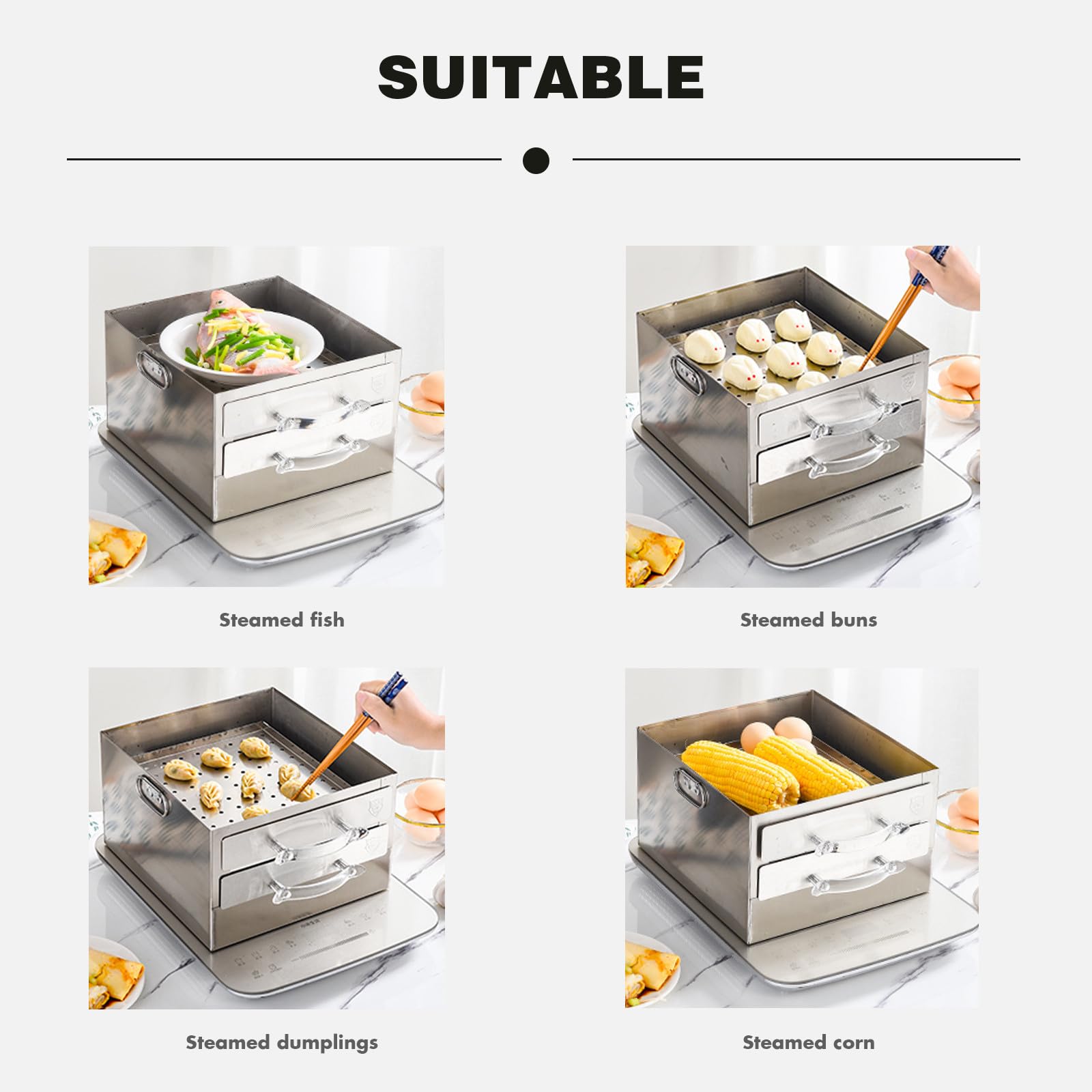 Kleiner Dampfer aus Edelstahl für Reisrollen mit Verschleißfestem Design nicht Verformbar für Restaurants und Hotels als Praktischer Küchenhelfer