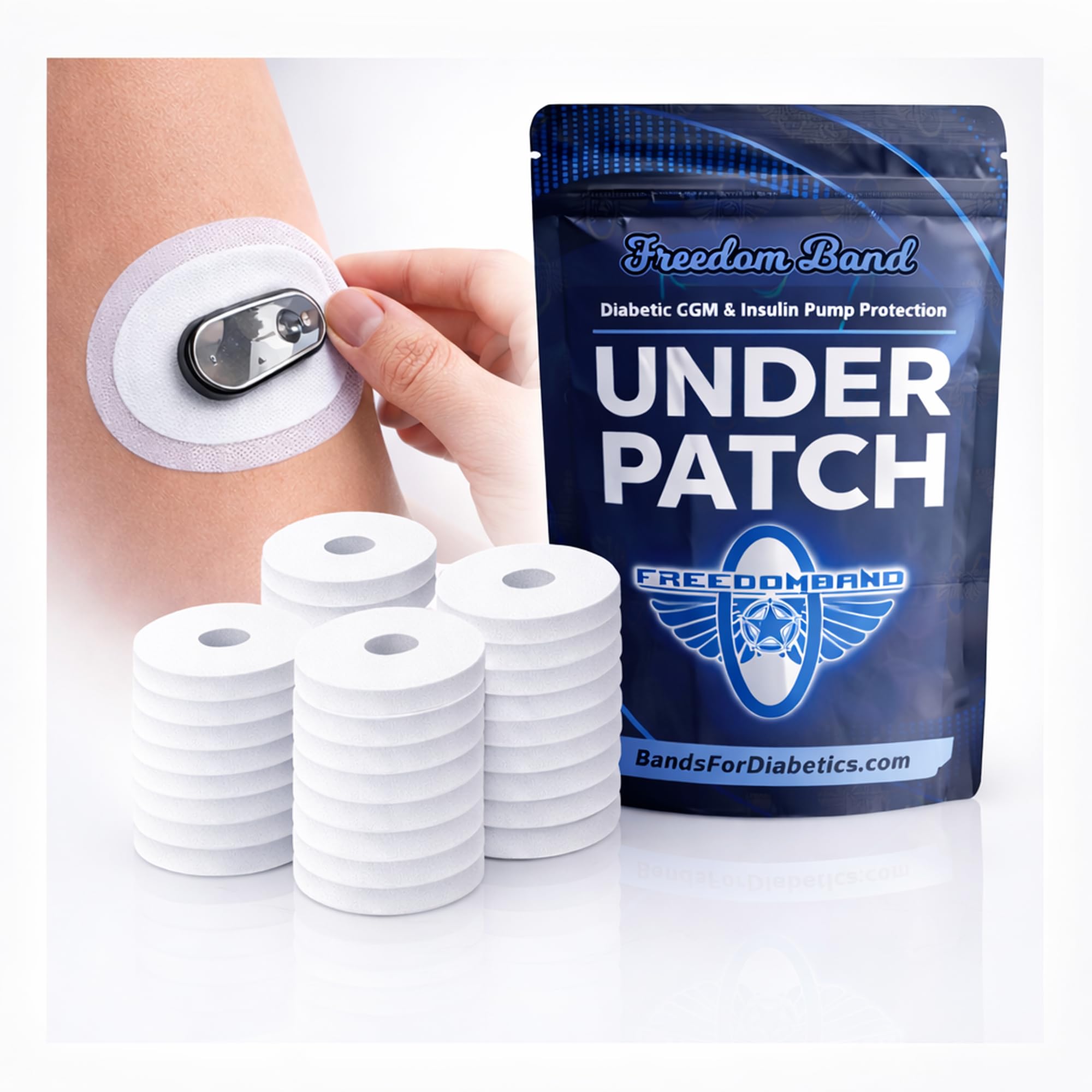 Barrier Underlay Adhesive Patches for Dexcom G6 – Pack of 10 White Micro-Woven CGM Sensor Tapes, Waterproof, Non-Fraying, Pre-Cut, Made in USA