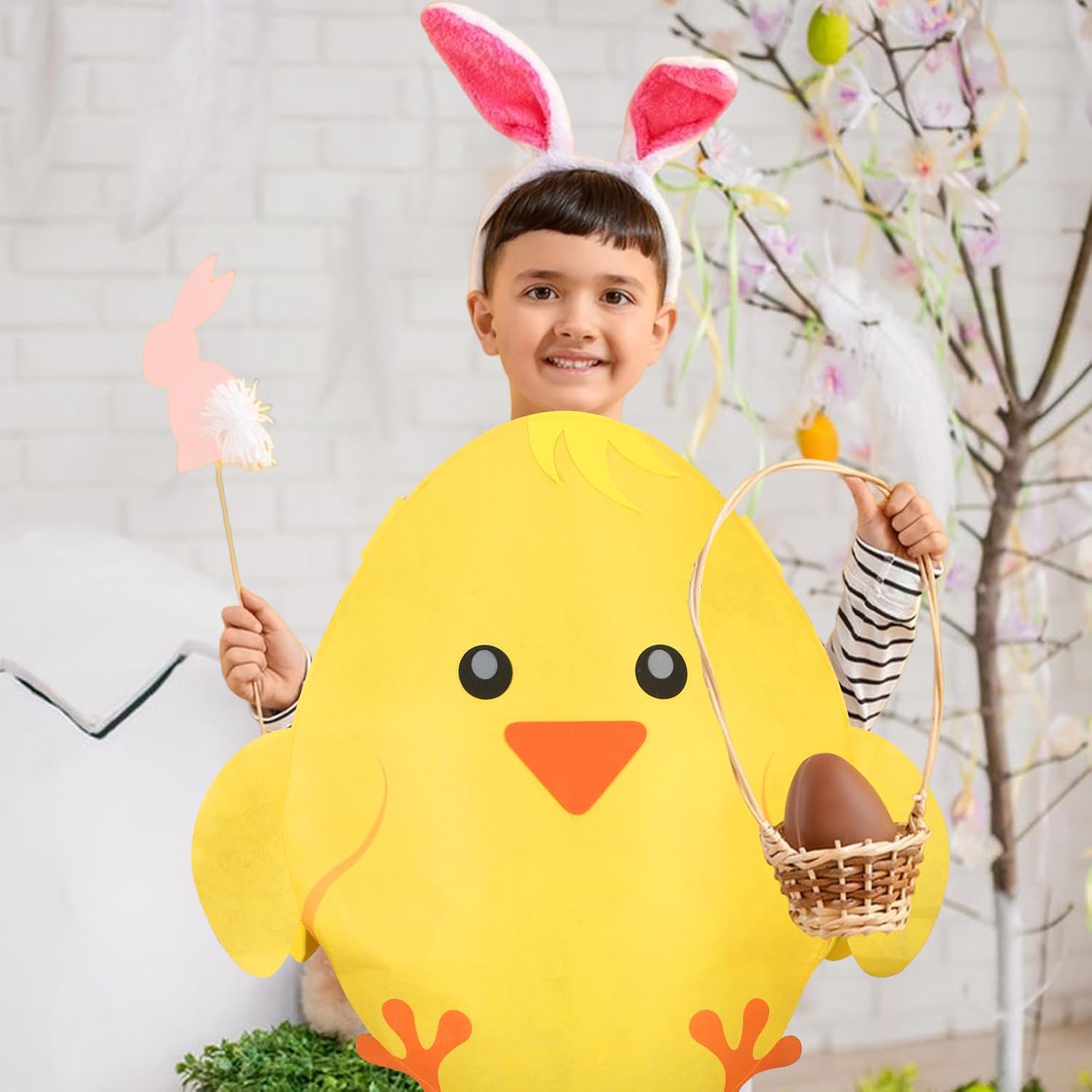 Easter Chick Costume Colorful Easter Chick Cosplay Clothing Costume Unisex Funny Easter Chick Outfit Egg Costume for Easter Day Yellow