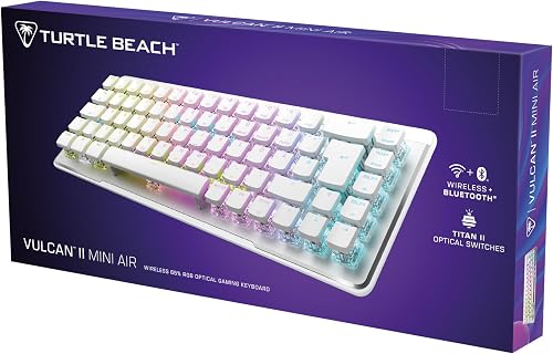 Turtle Beach Vulcan II Mini Air - Optical Mechanical Wireless Gaming Keyboard (65%), Customizable RGB Lighting, Detachable Cable, Smart Keys, Aluminium Plate - White - 6