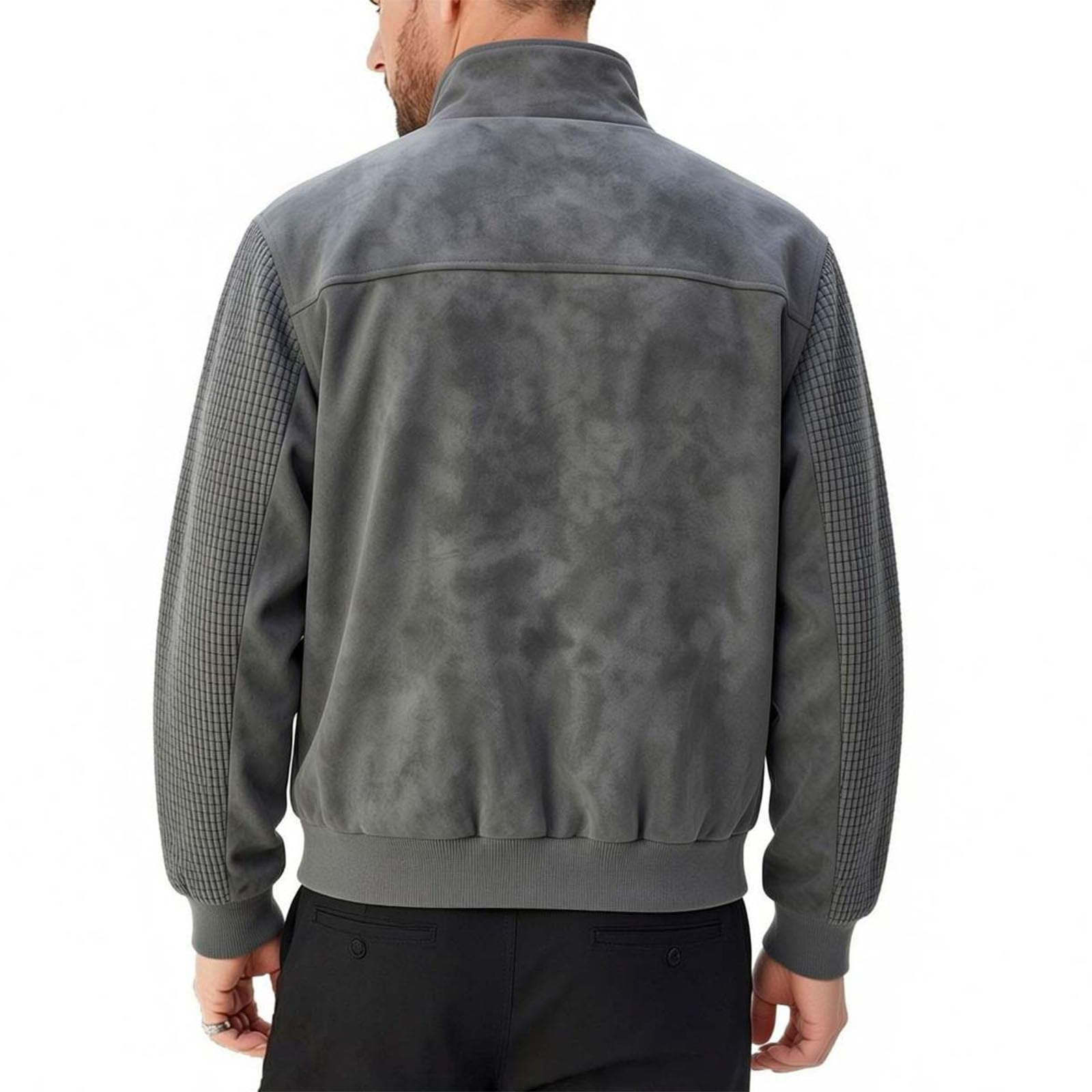Generisch Übergangsjacke Herren Arbeitsjacke Winterjacke mit Reißverschlusstaschen Blousonjacke mit Brusttaschen Herbstjacke Windjacke Freizeitjack Sportjacke Slim Fit Herrenjacke