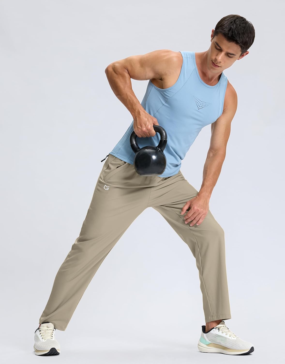 G Gradual Men's Lightweight Pants with 3 Zipper Pockets Athletic Workout Sweatpants Quick Dry Running Hiking Pants for Men - Image 3