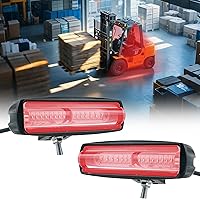 Vista 11 de Luz de advertencia de montacargas de alto brillo de 3 lentes, luz LED roja de seguridad para carretilla elevadora, 30 W CC 12 V-100 V, haz ajustable
