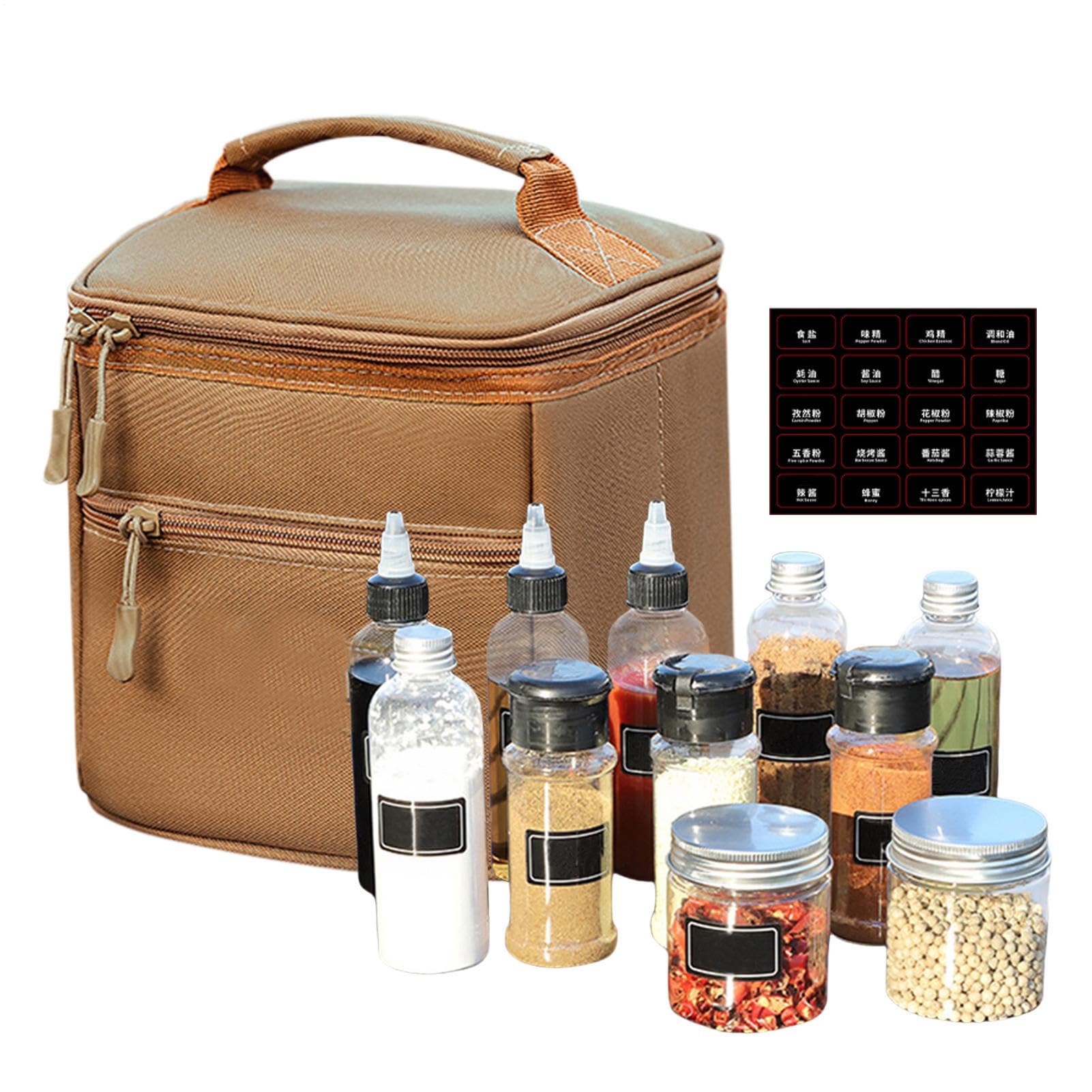 Récipients d'assaisonnement avec sac de rangement et salière et poivrière de randonnée