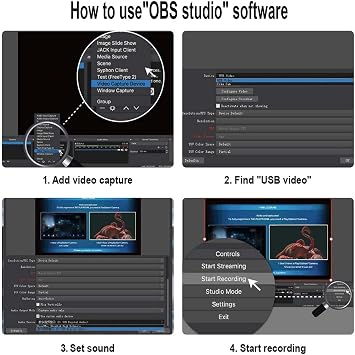 Video Capture Card, Hdmi Video Capture Card, USB Capture Card,4K HDMI to USB2.0, Record via DSLR Camcorder Cam for High Definition Acquisition, for Broadcasting, Amamzing Record, Meeting,ect. (Black)