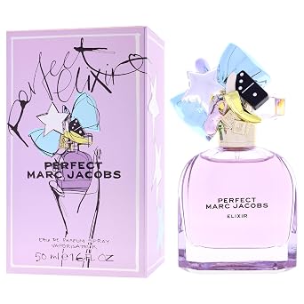 Marc Jacobs Perfect Elixir Eau de Parfum Ambery Floral Women's Perfume With Notes of Purple Rhubarb, Golden Amber Woods & Vanilla Bean Extract - Vegan Fragrance