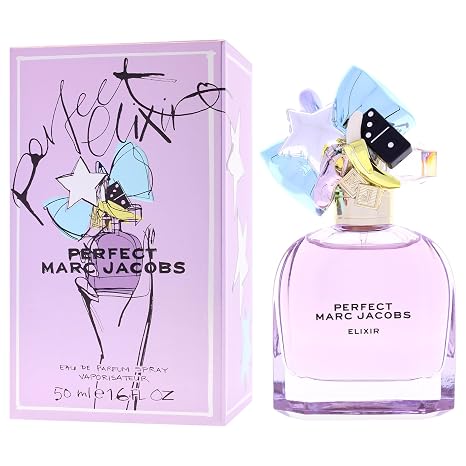 Marc Jacobs Perfect Elixir Eau de Parfum Ambery Floral Women's Perfume With Notes of Purple Rhubarb, Golden Amber Woods & Vanilla Bean Extract - Vegan Fragrance