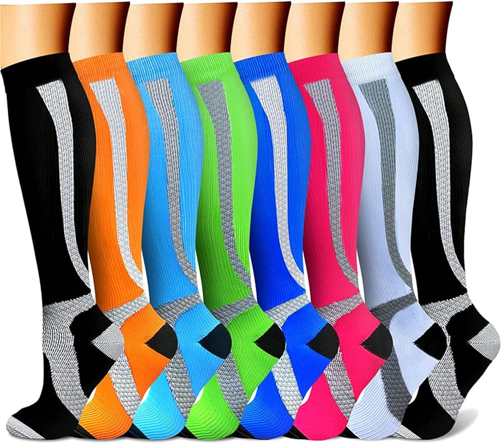 CHARMKING Compression Socks for Women & Men Circulation 15-20 mmHg is Best Graduated Athletic for Running, Flight Travel, Support, Pregnant, Cycling - Boost Performance, Durability (S/M, Multi 12)