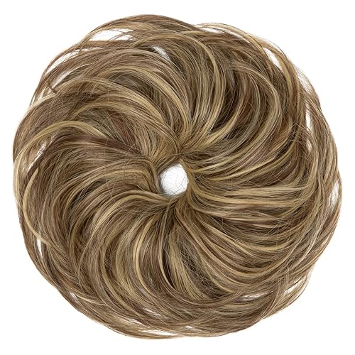 Miniatura 25 de CJL HAIR - Extensión de cabello grueso, ondulado o rizado, sintético, tipo cola de caballo o rodete desordenado, grande, para recoger el cabello