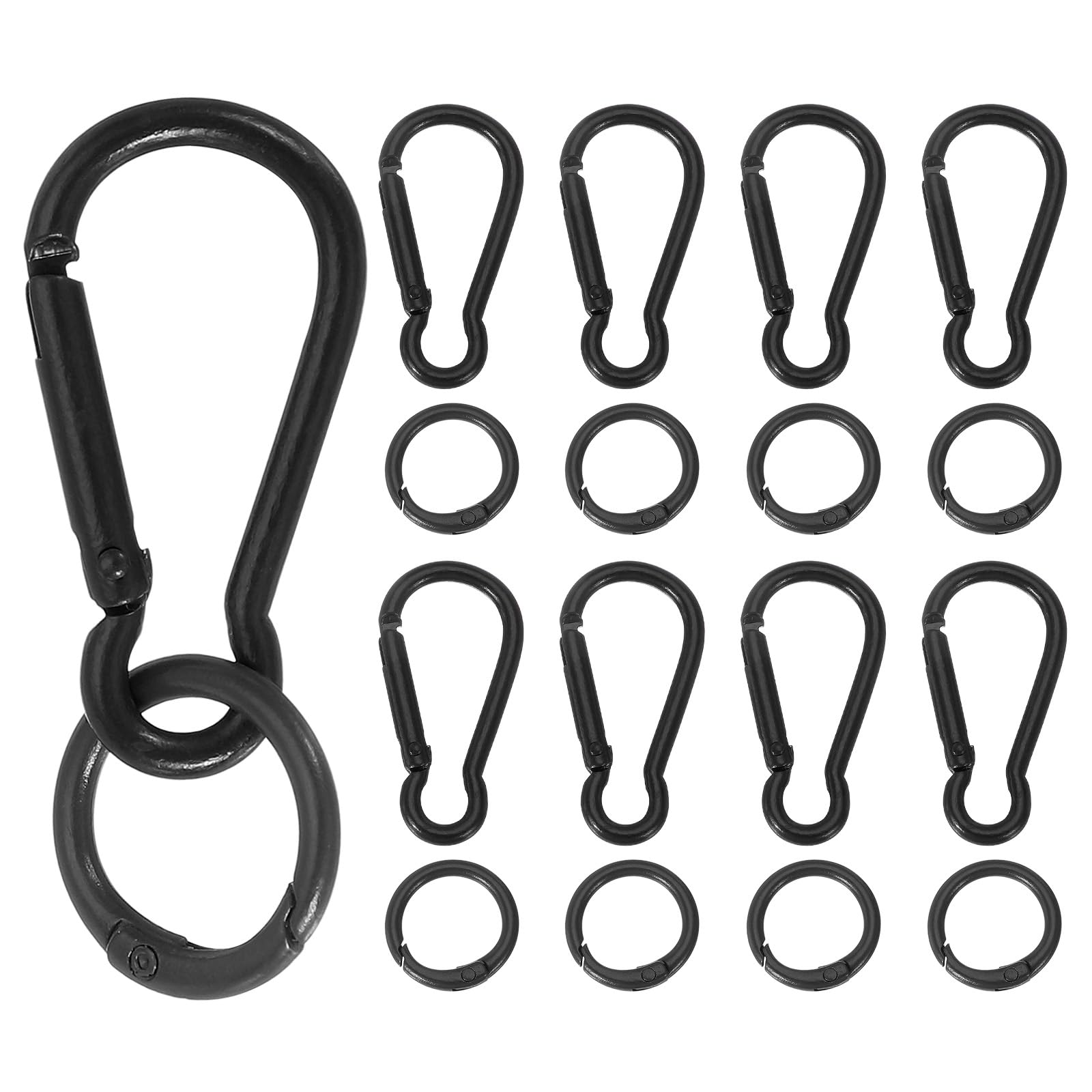 sourcing map 8 clip a molla, anello a molla, in metallo, con chiusura a molla, 34