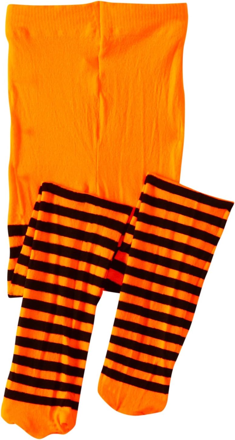 orange and pink striped tights