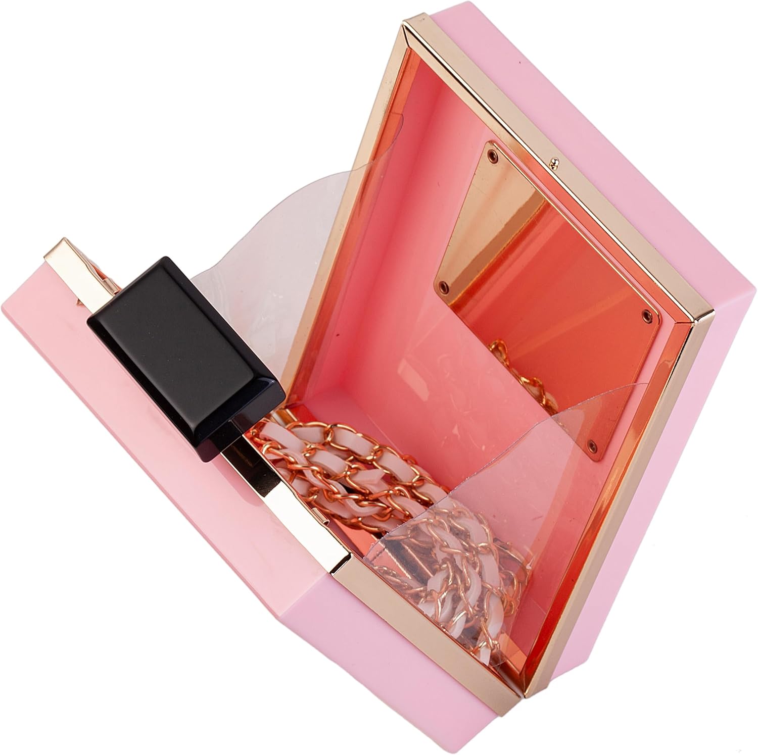 Renabro Paris Perfume Shaped Black Bag Transparent Clear Acrylic Purses Clutch Evening Bags Vintage Banquet Handbag For Women - Image 7