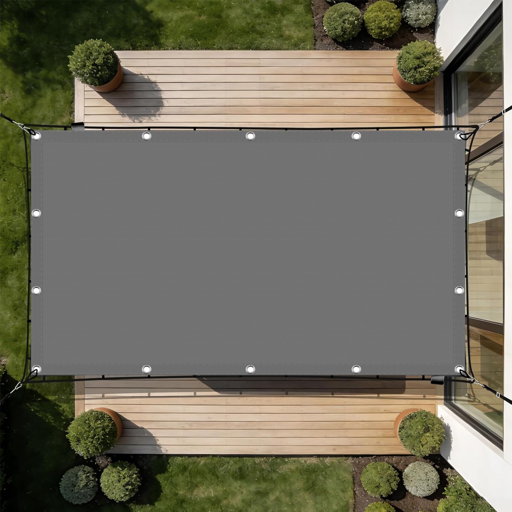 Mallas de sombreo con ojales vela de sombra 105x150 impermeable resistente al viento