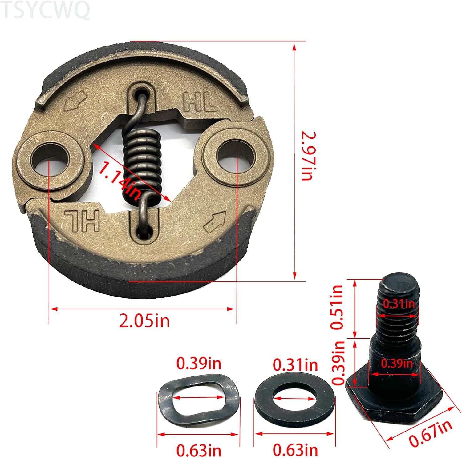 Clutch Fits 430/40-5/139/140/GX35 43CC 47CC 49CC Lawn Mowers