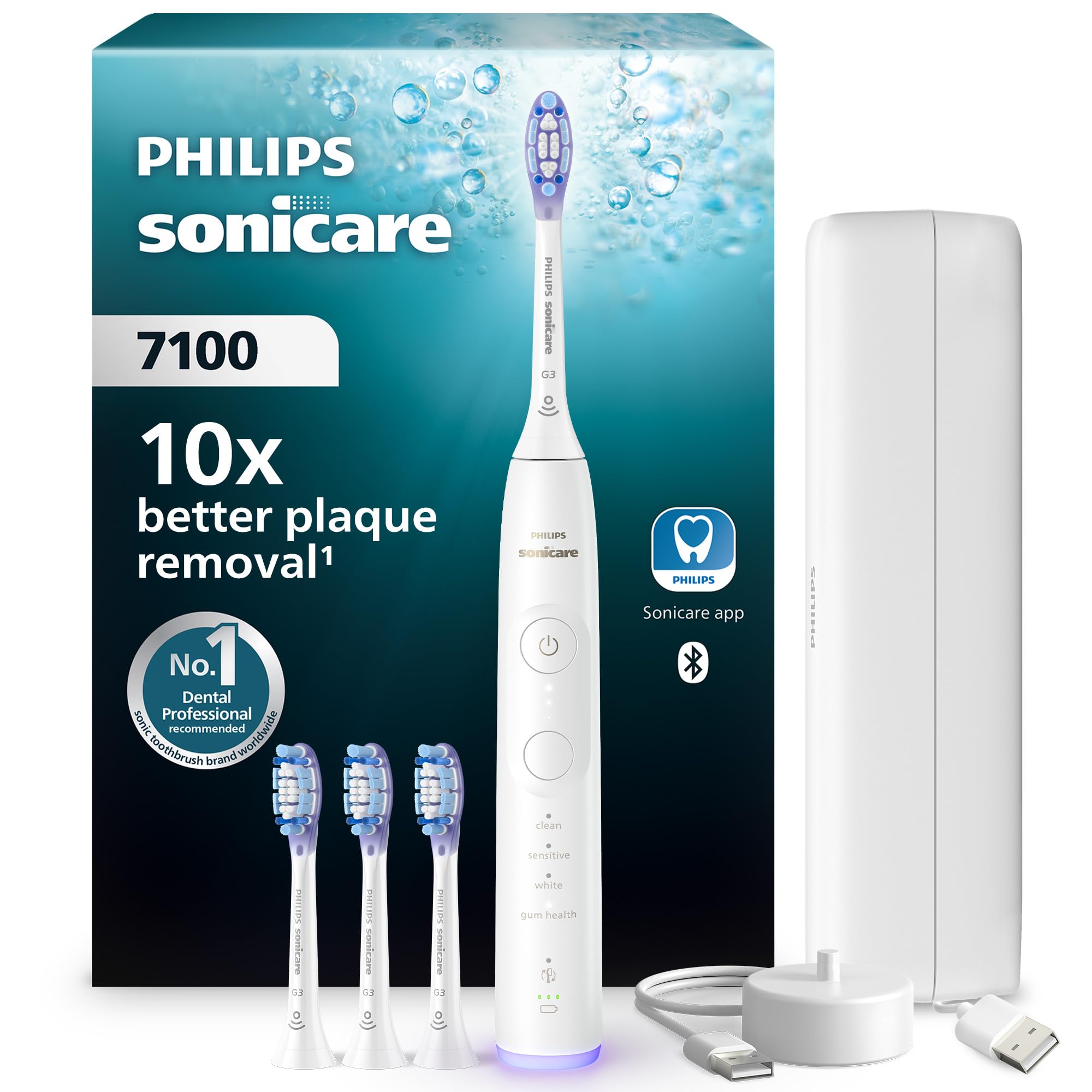 Philips Philips Sonicare 7100 Electric Toothbrush, Sonic Toothbrush with App, 4 Brushing Modes and 3 Intensity Levels, Pressure Alert, E