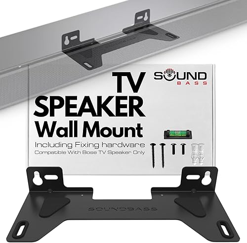 Sound Bass Soporte de pared para altavoz de TV  Compatible solo con barra de sonido de altavoz Bose TV  Completo con kit de accesorios de montaje